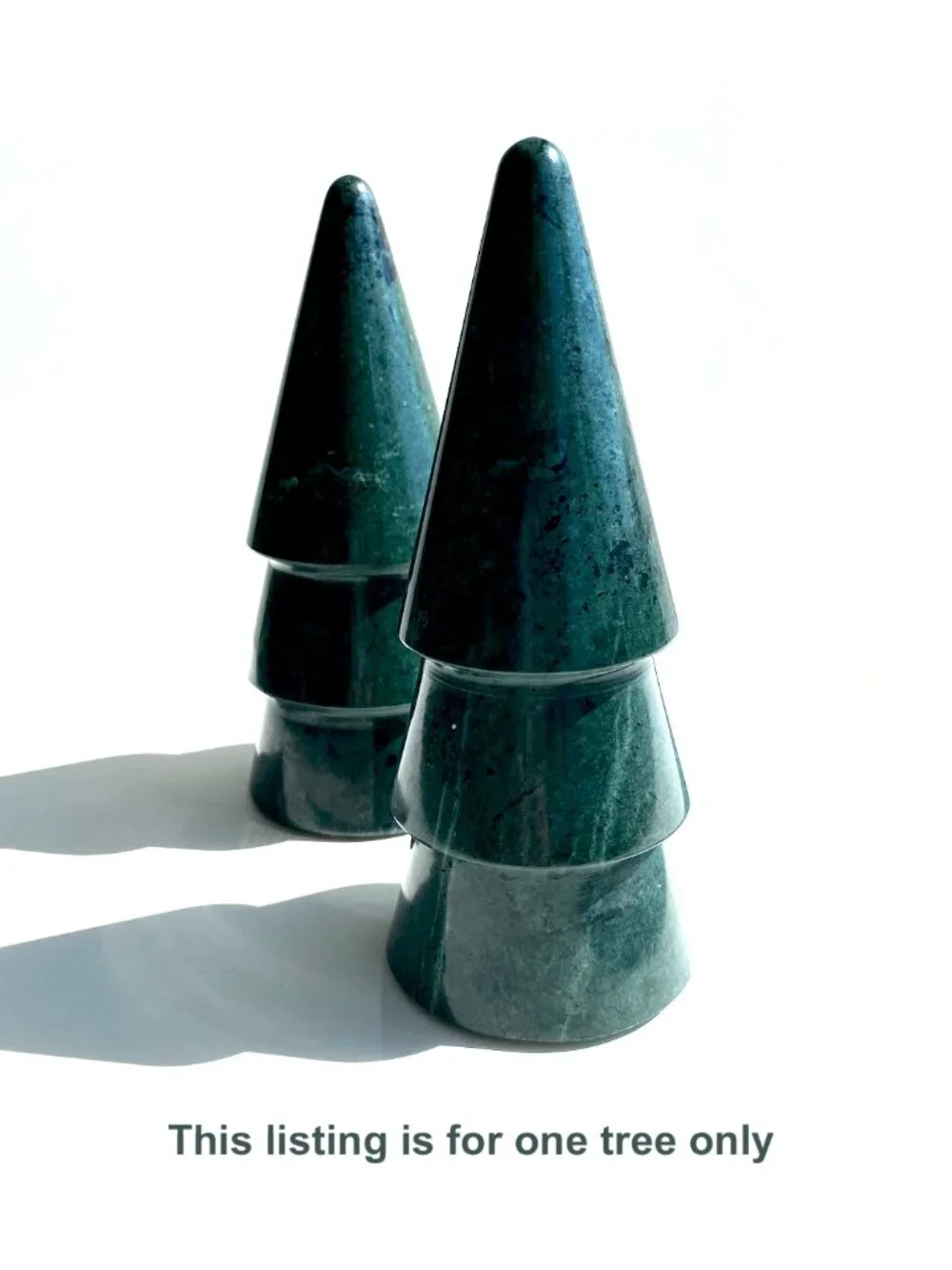 One green marble tree “A”. Modern holiday décor, from Crate & Barrel. NWT.